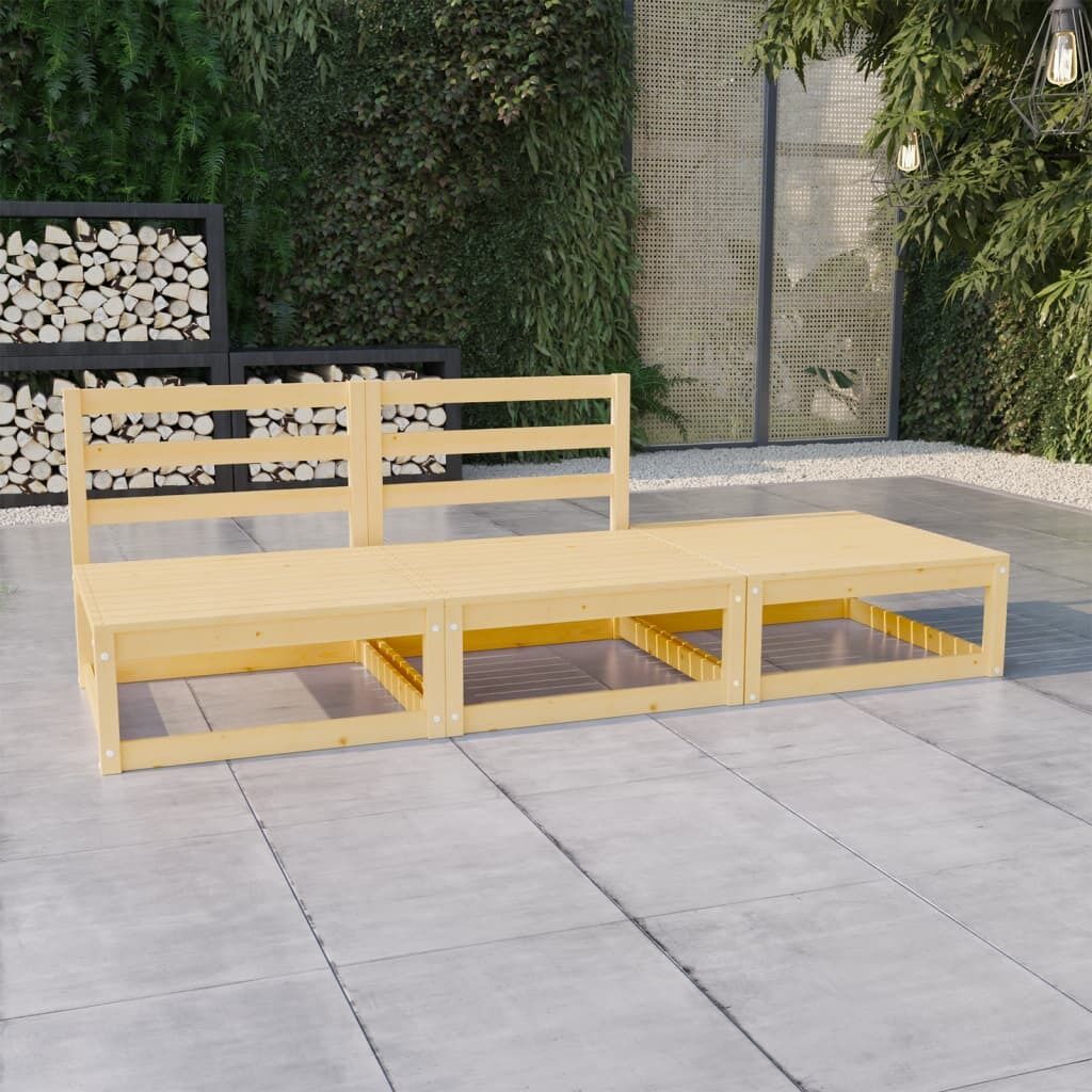 3 Piece Garden Lounge Set Solid Pinewood 3 Piece Garden Lounge Set Solid Pinewood