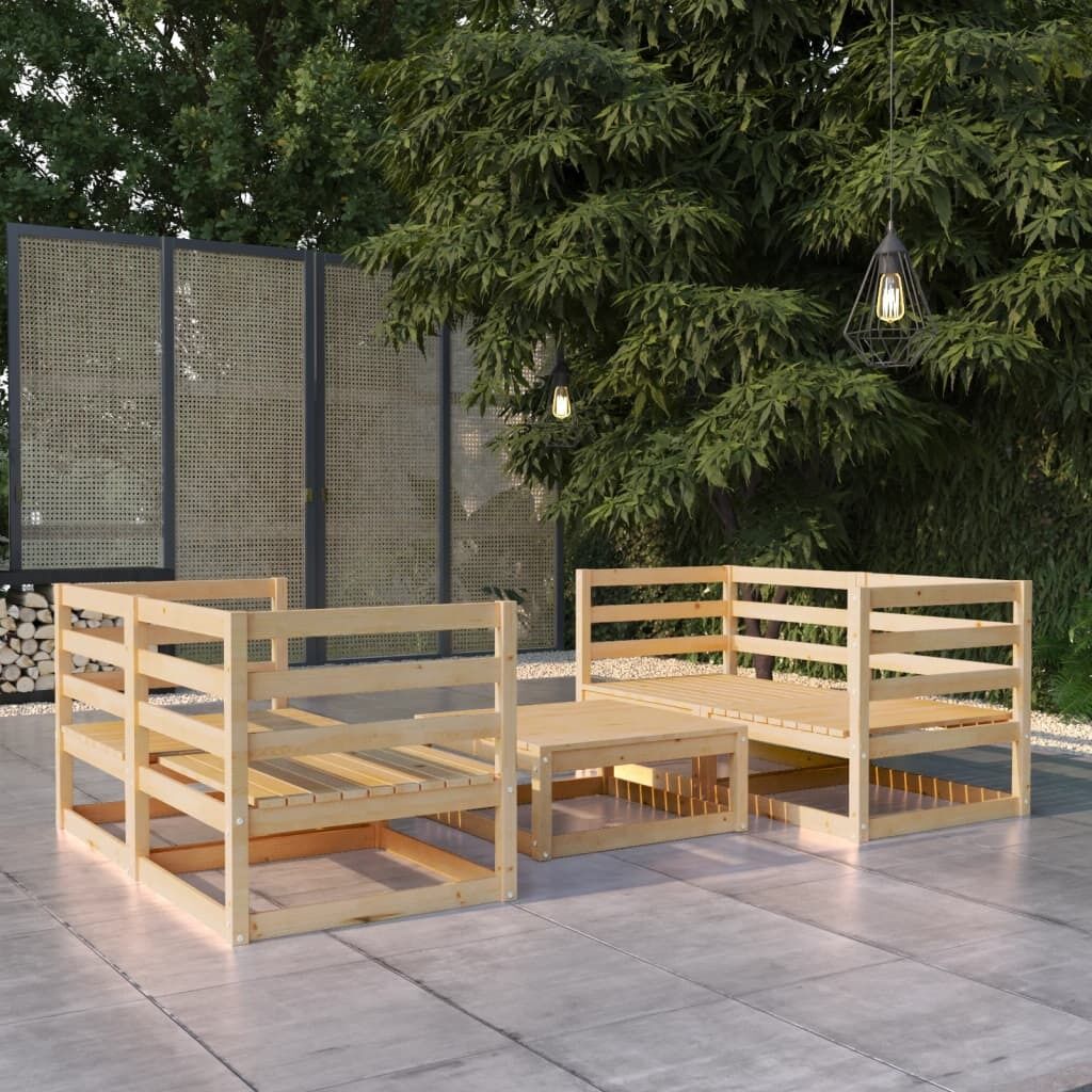 5 Piece Garden Lounge Set Solid Pinewood 5 Piece Garden Lounge Set Solid Pinewood