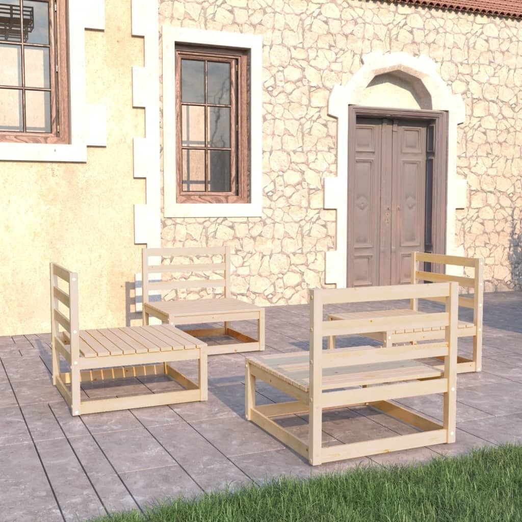 4 Piece Garden Lounge Set Solid Pinewood 4 Piece Garden Lounge Set Solid Pinewood