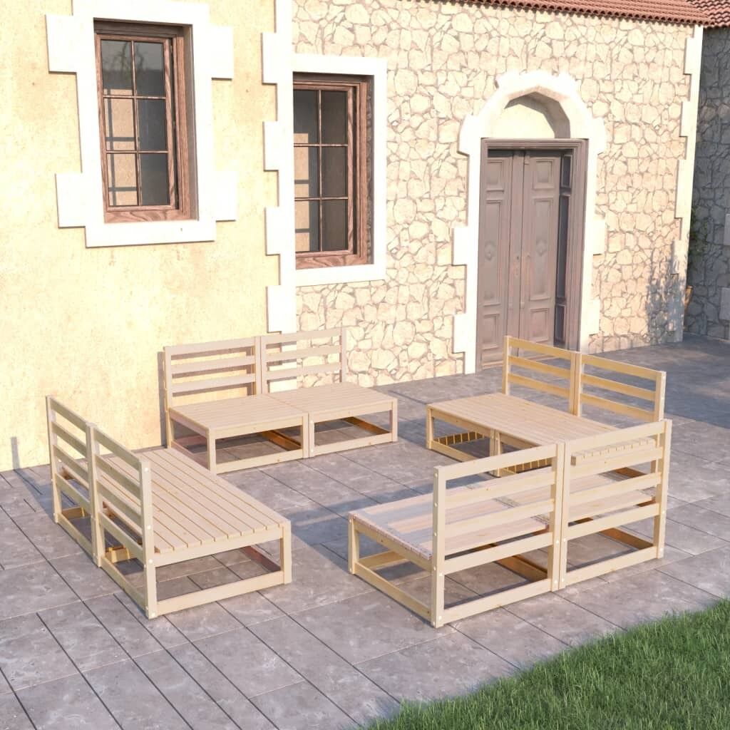 8 Piece Garden Lounge Set Solid Pinewood 8 Piece Garden Lounge Set Solid Pinewood