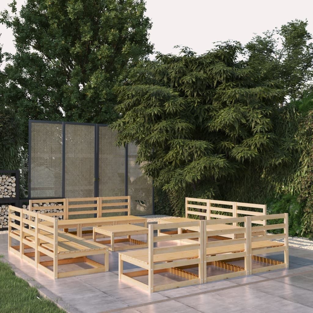 13 Piece Garden Lounge Set Solid Pinewood 13 Piece Garden Lounge Set Solid Pinewood