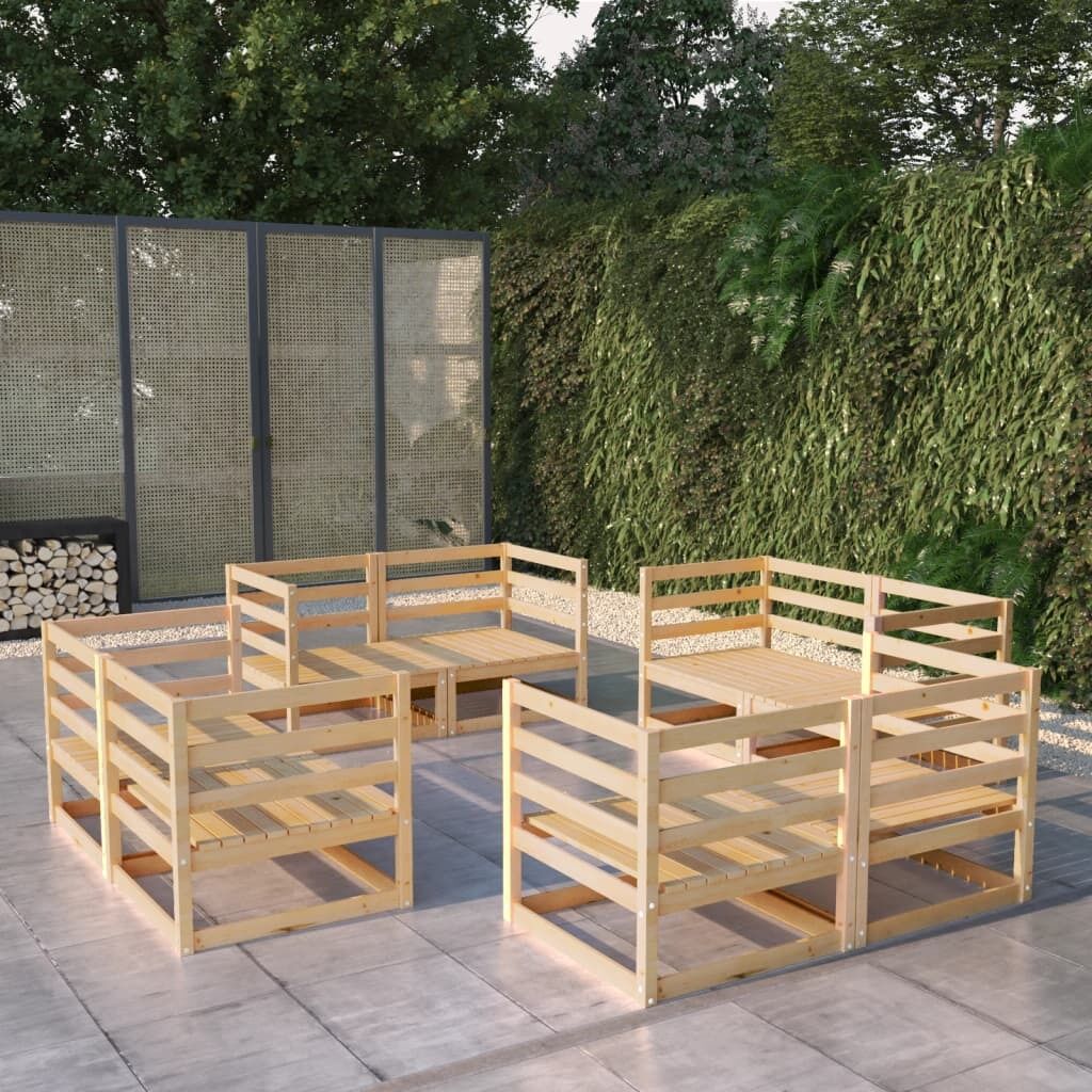 8 Piece Garden Lounge Set Solid Pinewood 8 Piece Garden Lounge Set Solid Pinewood