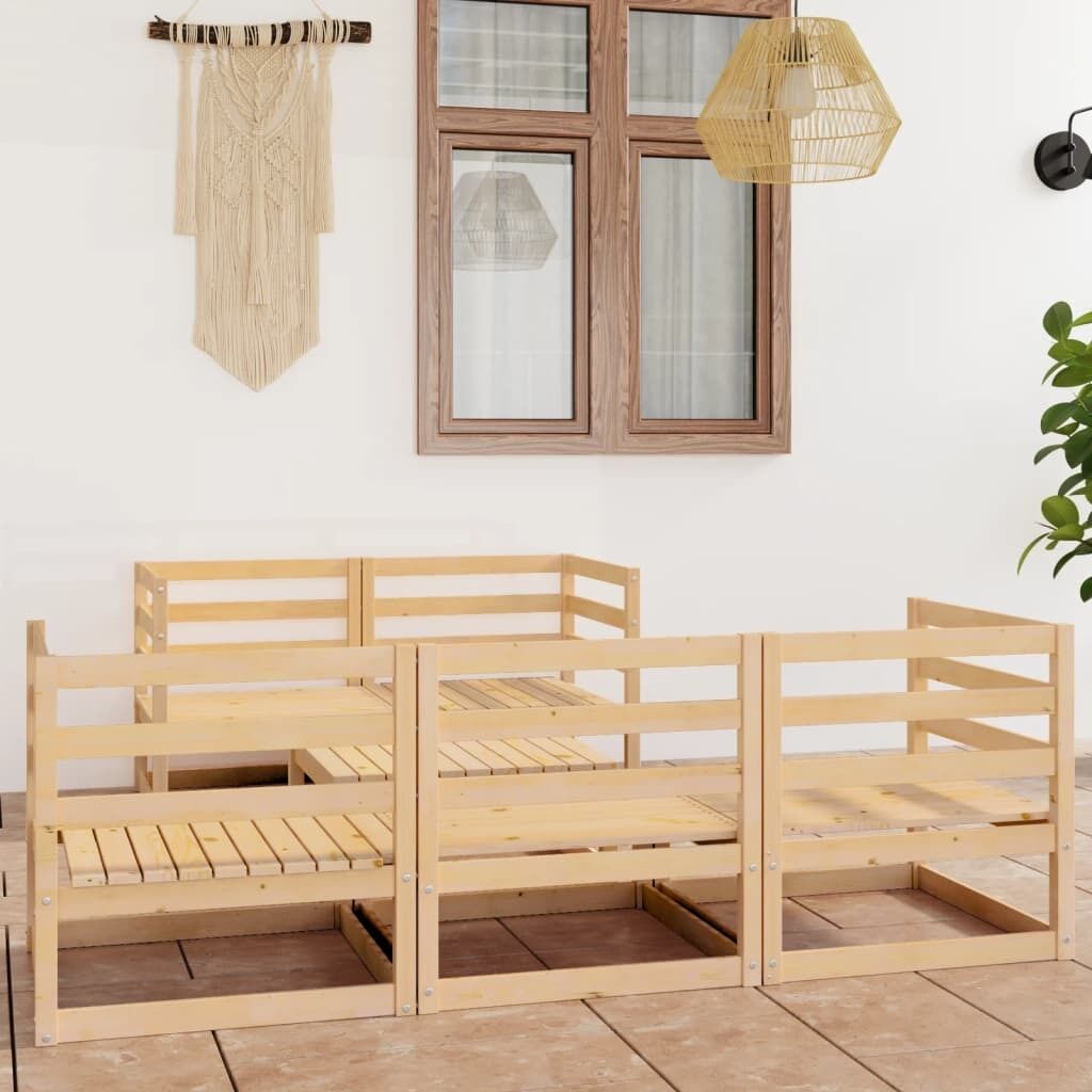 6 Piece Garden Lounge Set Solid Pinewood 6 Piece Garden Lounge Set Solid Pinewood