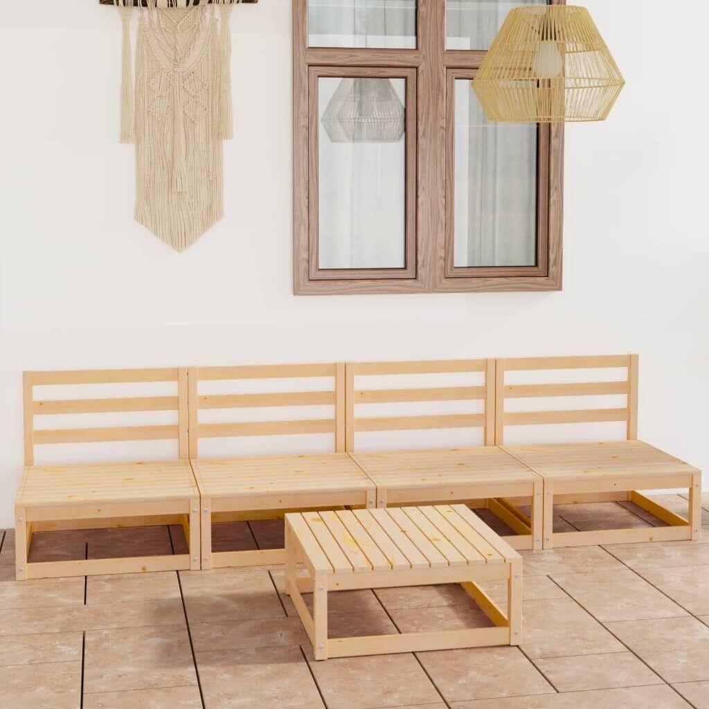 5 Piece Garden Lounge Set Solid Pinewood 5 Piece Garden Lounge Set Solid Pinewood