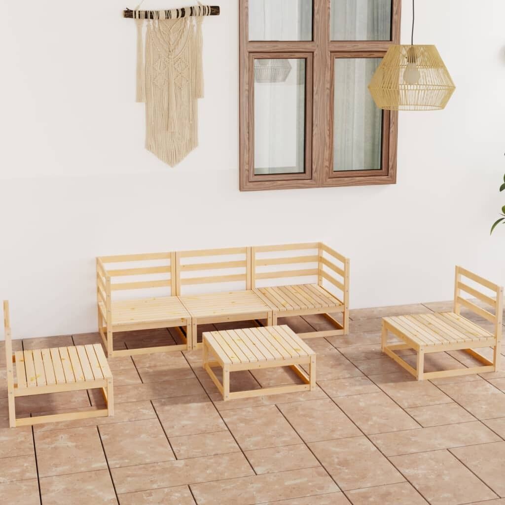 6 Piece Garden Lounge Set Solid Pinewood 6 Piece Garden Lounge Set Solid Pinewood