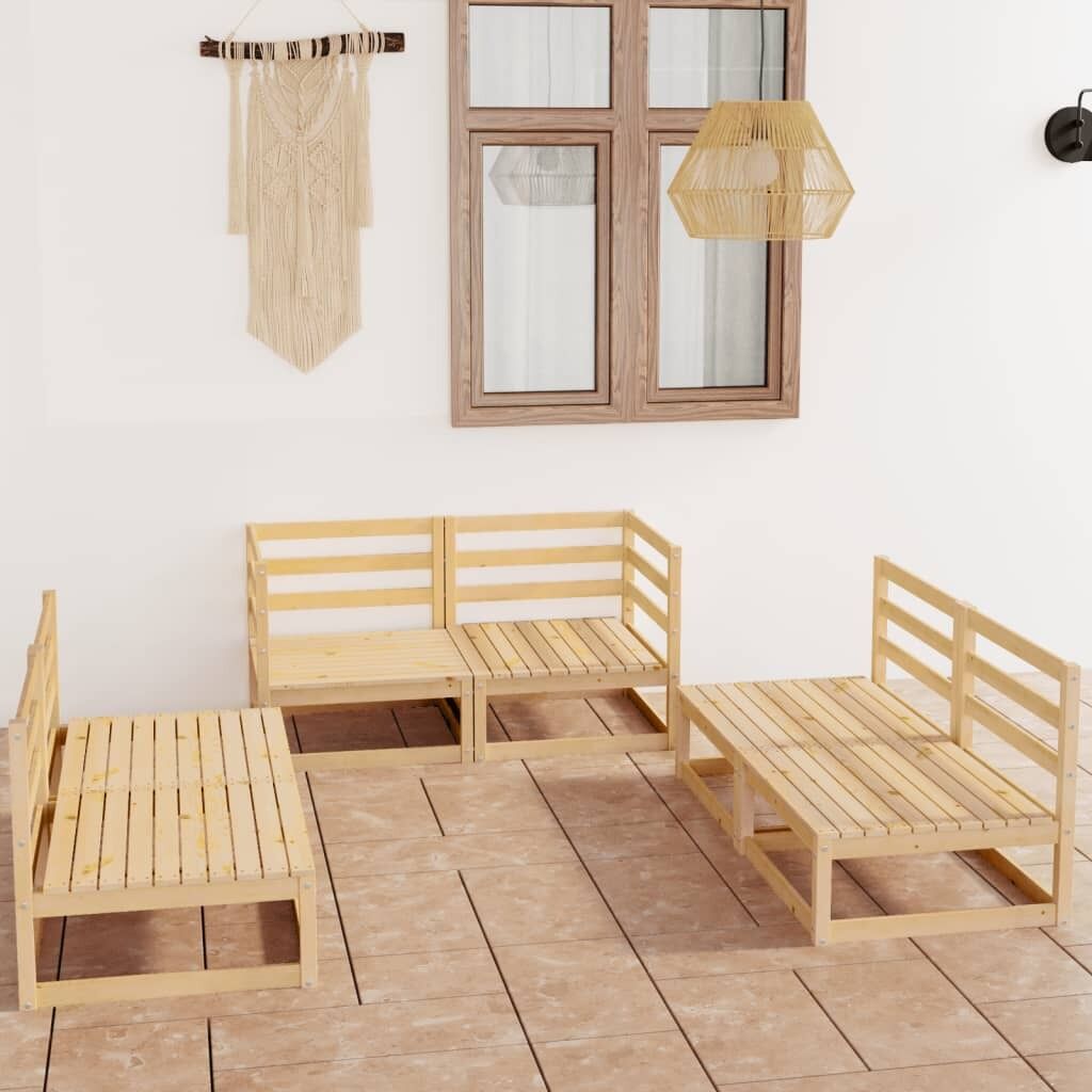 6 Piece Garden Lounge Set Solid Pinewood 6 Piece Garden Lounge Set Solid Pinewood