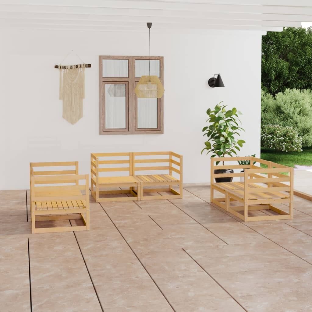 6 Piece Garden Lounge Set Solid Pinewood 6 Piece Garden Lounge Set Solid Pinewood