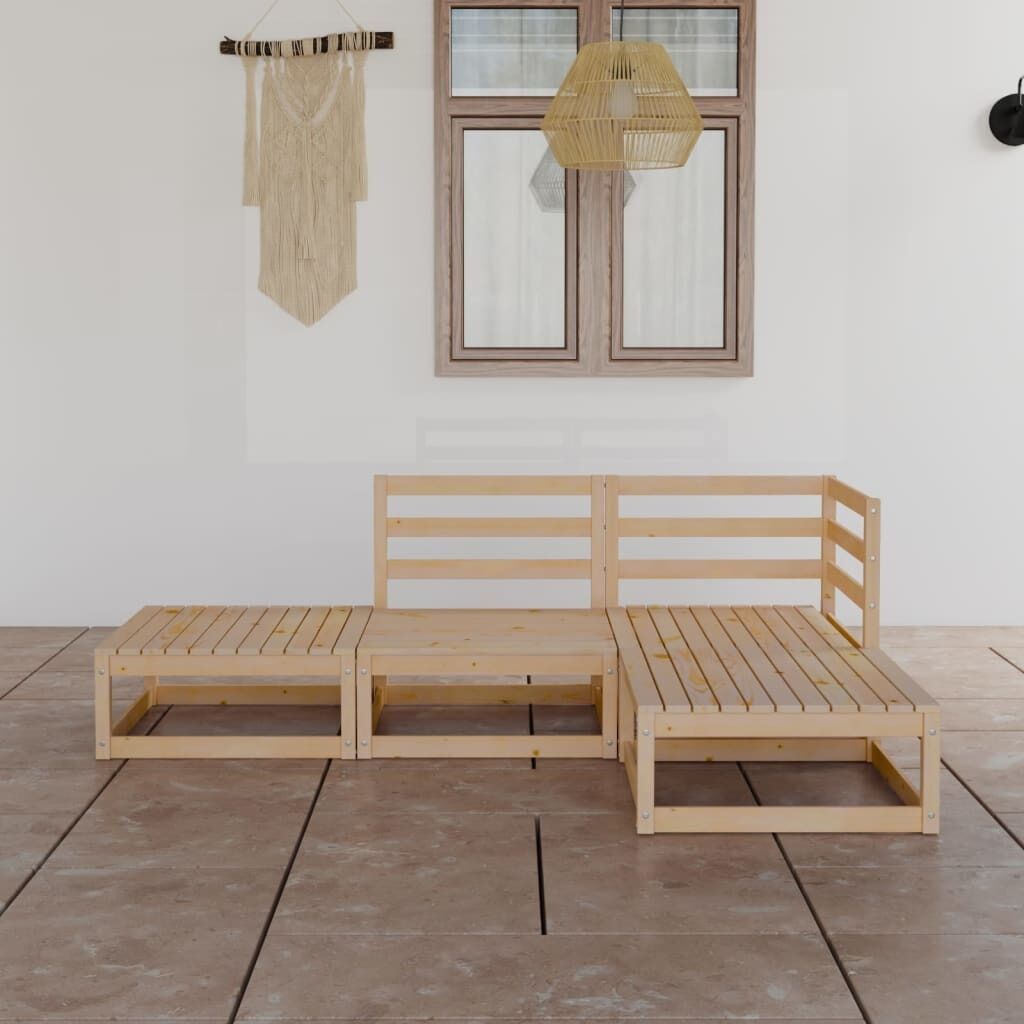 4 Piece Garden Lounge Set Solid Pinewood 4 Piece Garden Lounge Set Solid Pinewood