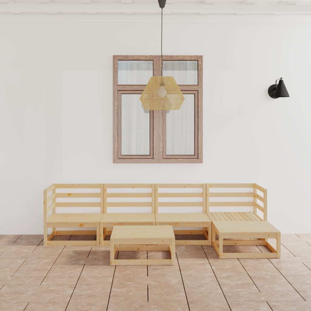 6 Piece Garden Lounge Set Solid Pinewood 6 Piece Garden Lounge Set Solid Pinewood