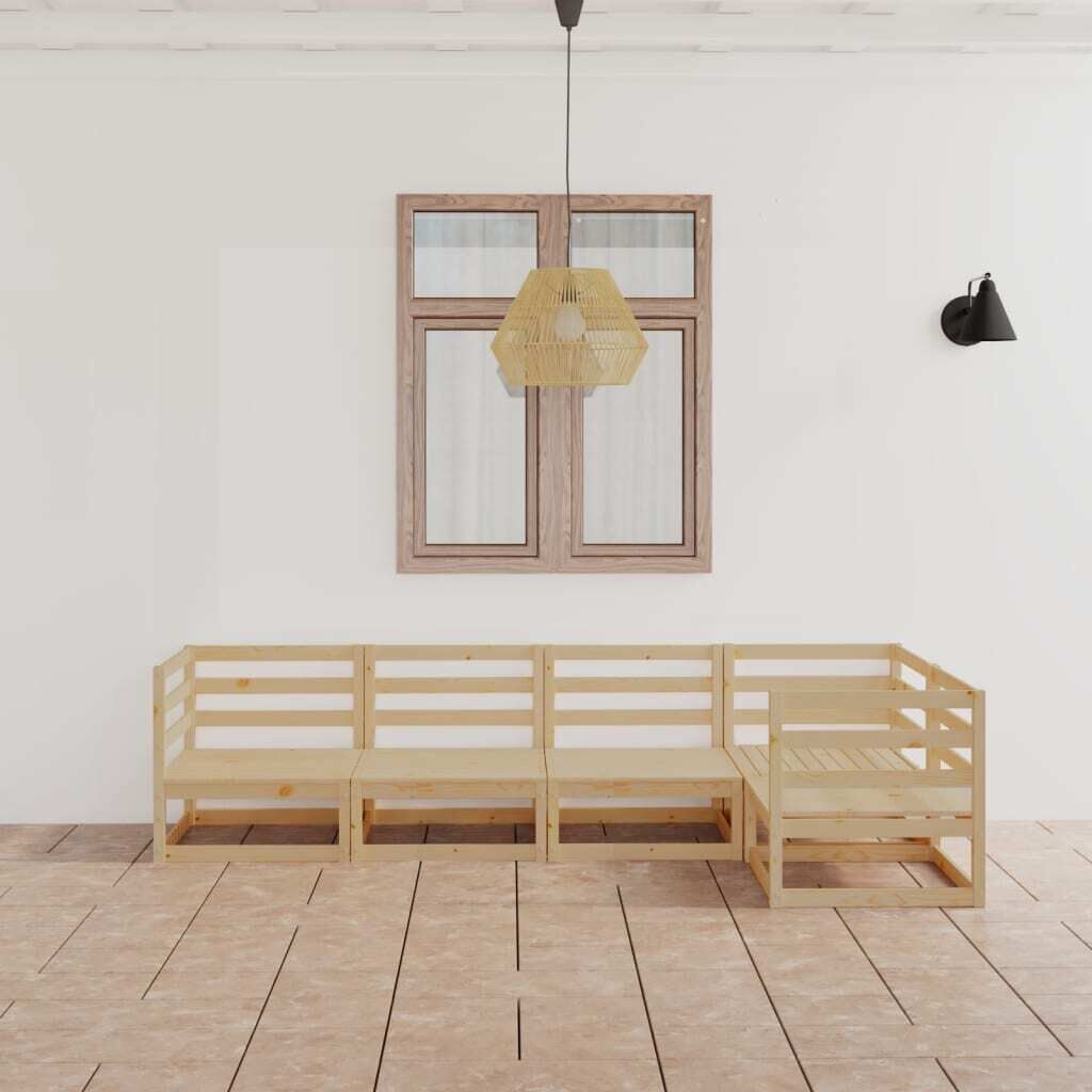 5 Piece Garden Lounge Set Solid Pinewood 5 Piece Garden Lounge Set Solid Pinewood