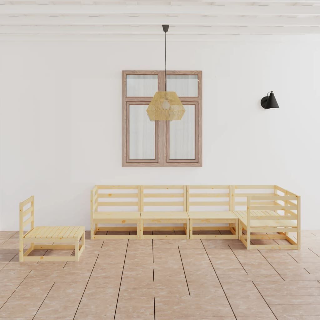 6 Piece Garden Lounge Set Solid Pinewood 6 Piece Garden Lounge Set Solid Pinewood