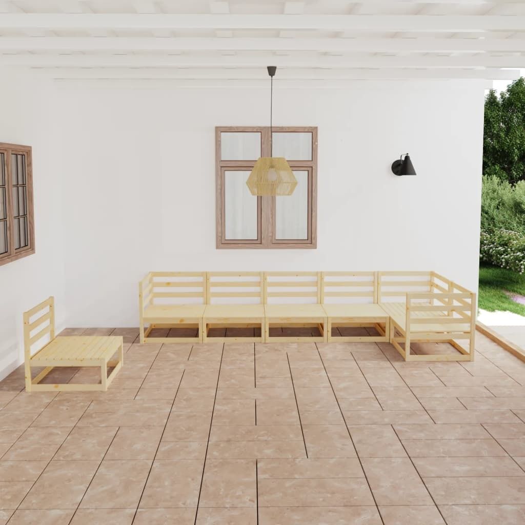 7 Piece Garden Lounge Set Solid Pinewood 7 Piece Garden Lounge Set Solid Pinewood