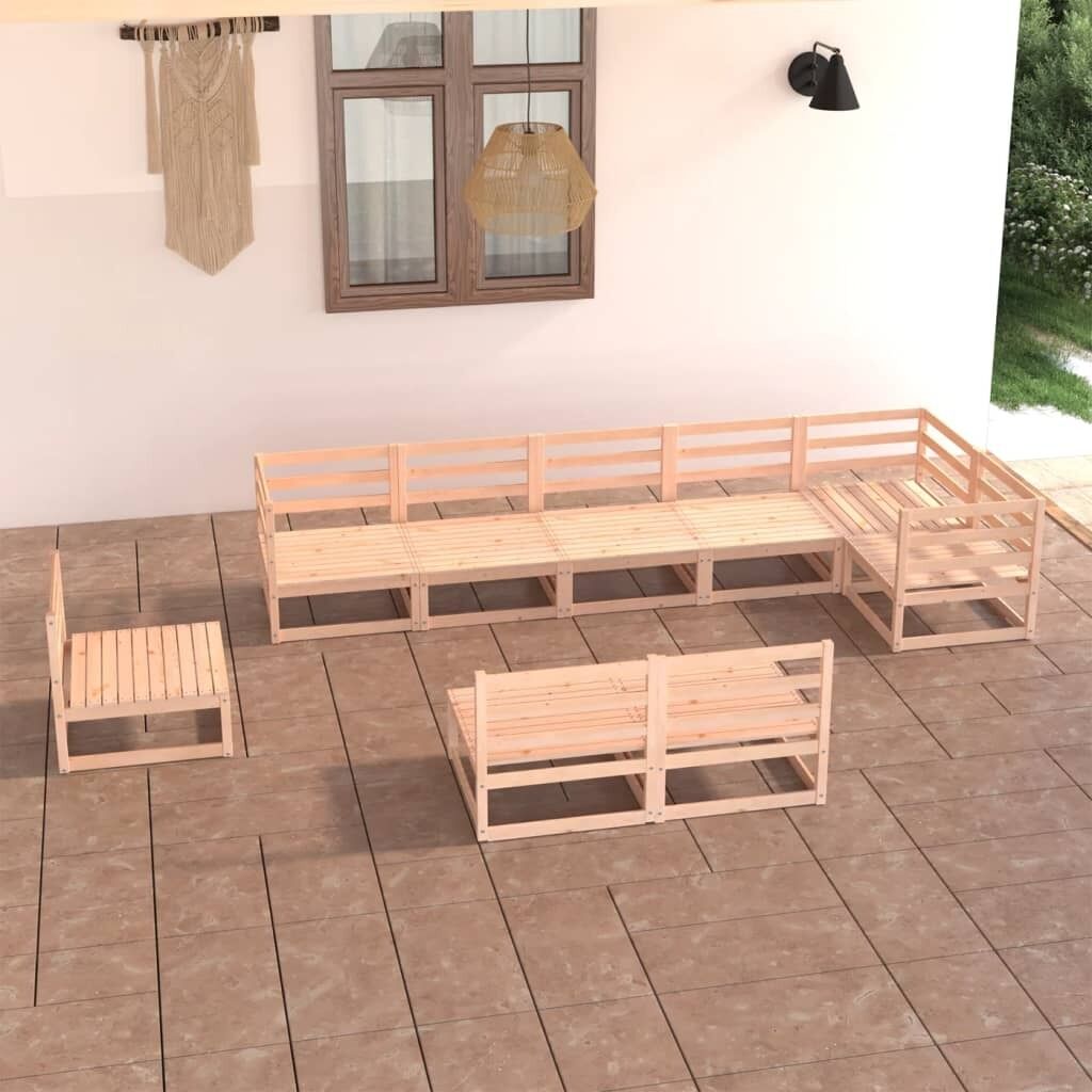 9 Piece Garden Lounge Set Solid Pinewood 9 Piece Garden Lounge Set Solid Pinewood