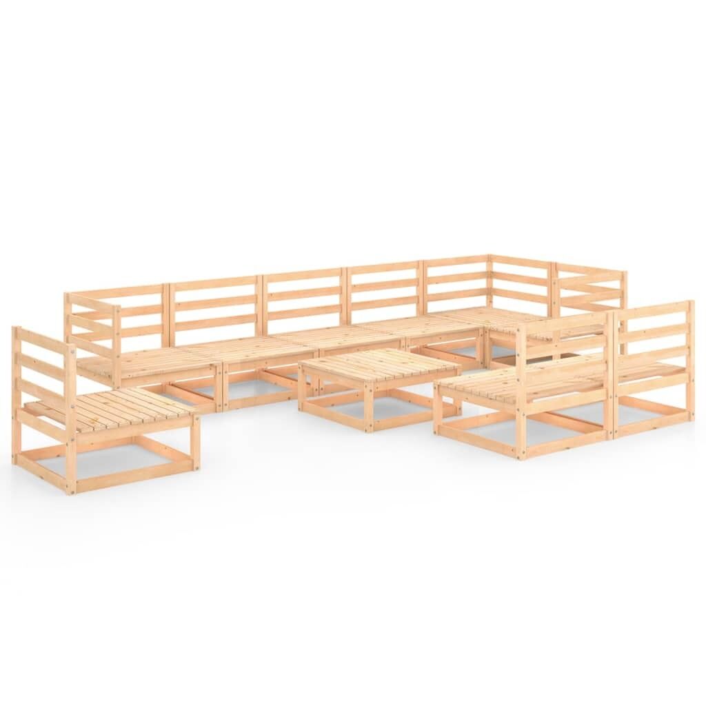 10 Piece Garden Lounge Set Solid Pinewood 10 Piece Garden Lounge Set Solid Pinewood