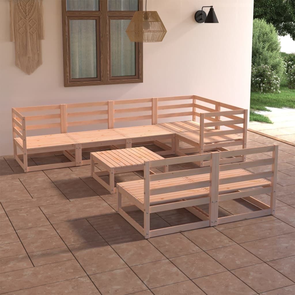 8 Piece Garden Lounge Set Solid Pinewood 8 Piece Garden Lounge Set Solid Pinewood