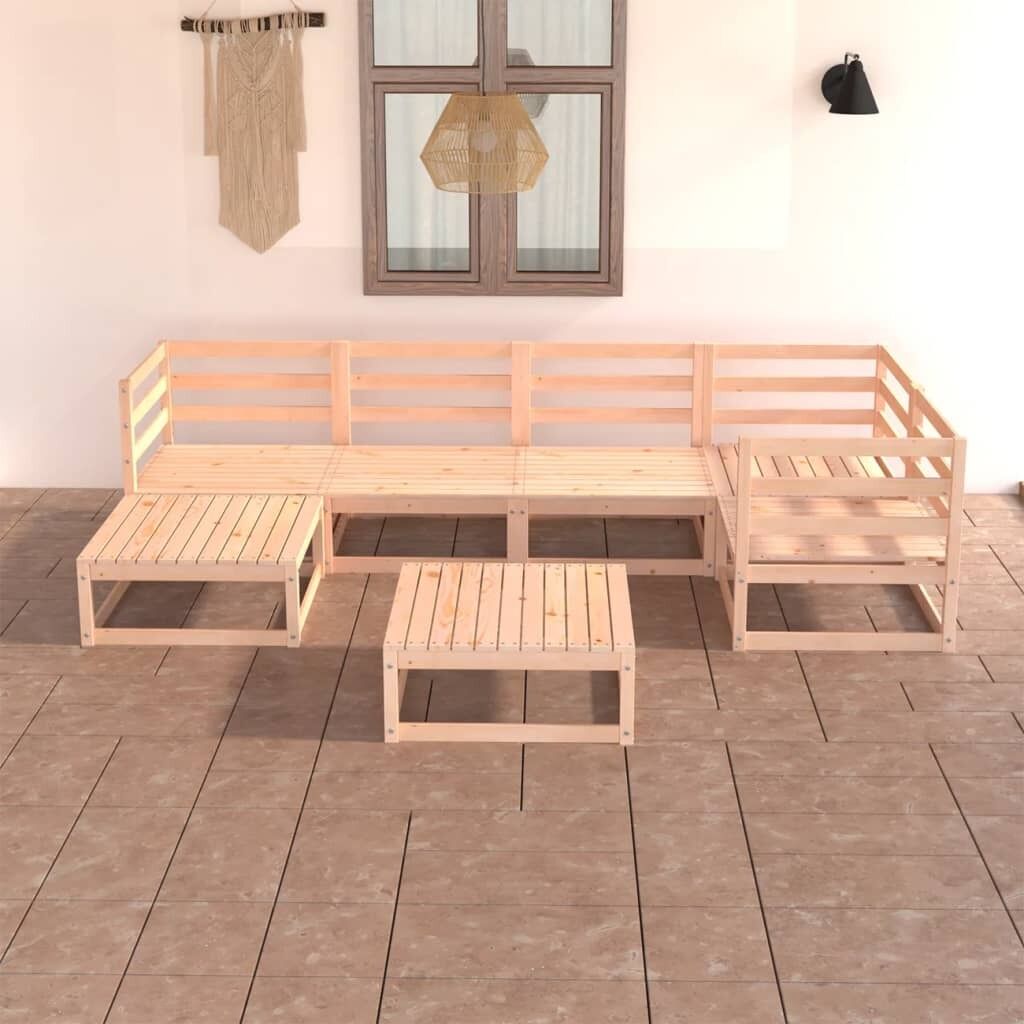 7 Piece Garden Lounge Set Solid Pinewood 7 Piece Garden Lounge Set Solid Pinewood