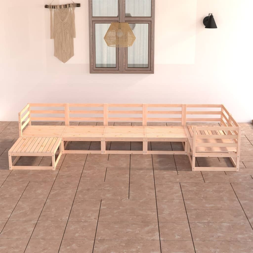 7 Piece Garden Lounge Set Solid Pinewood 7 Piece Garden Lounge Set Solid Pinewood