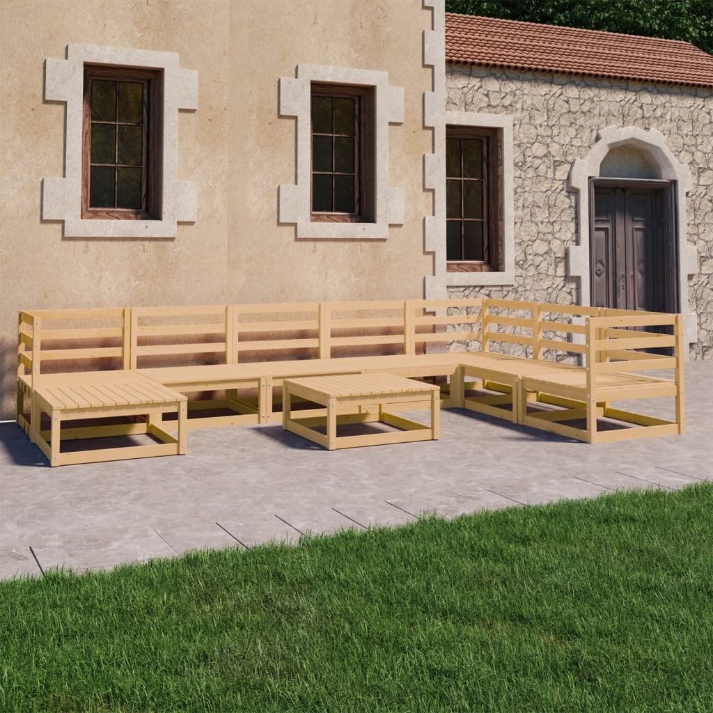 9 Piece Garden Lounge Set Solid Pinewood 9 Piece Garden Lounge Set Solid Pinewood