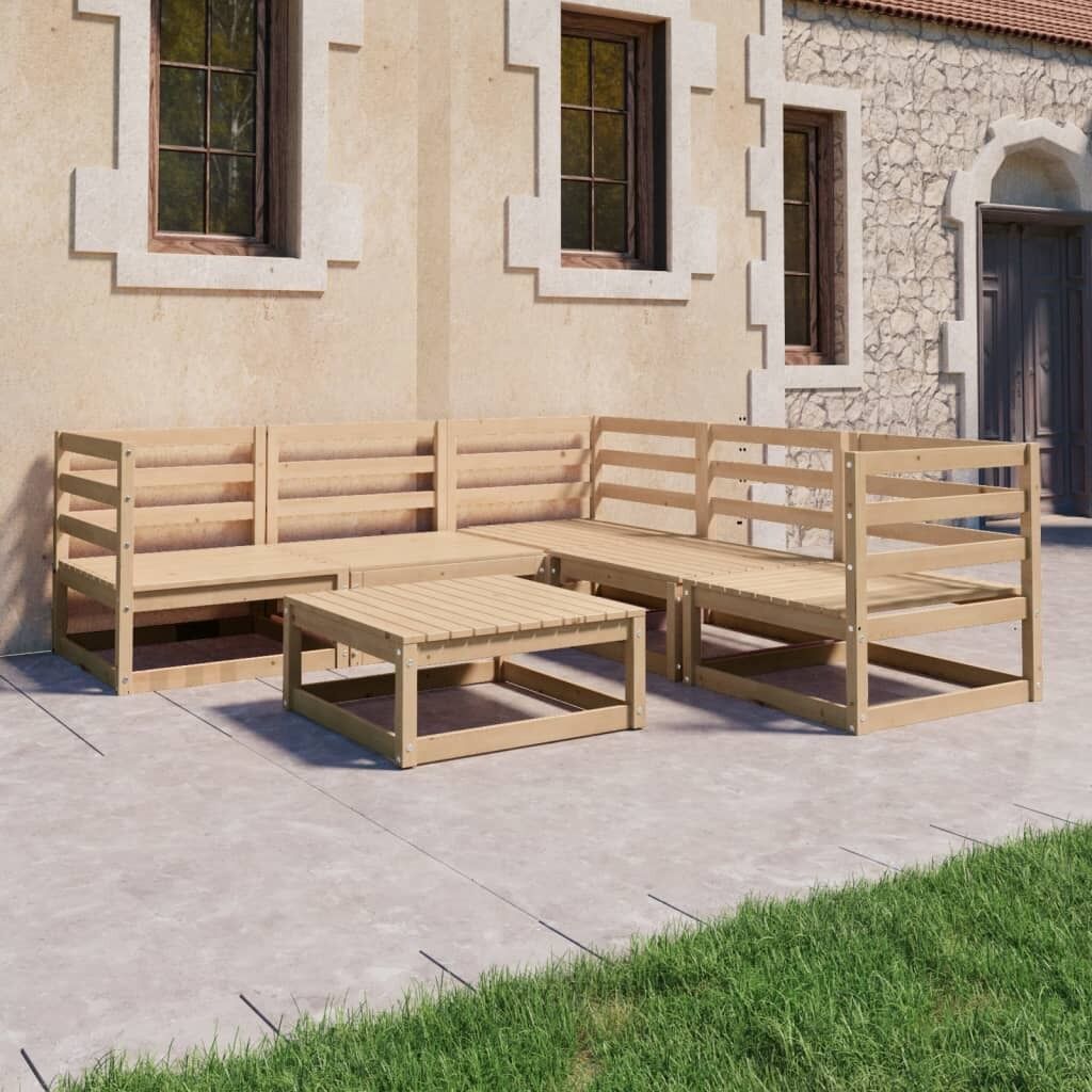 6 Piece Garden Lounge Set Solid Pinewood 6 Piece Garden Lounge Set Solid Pinewood