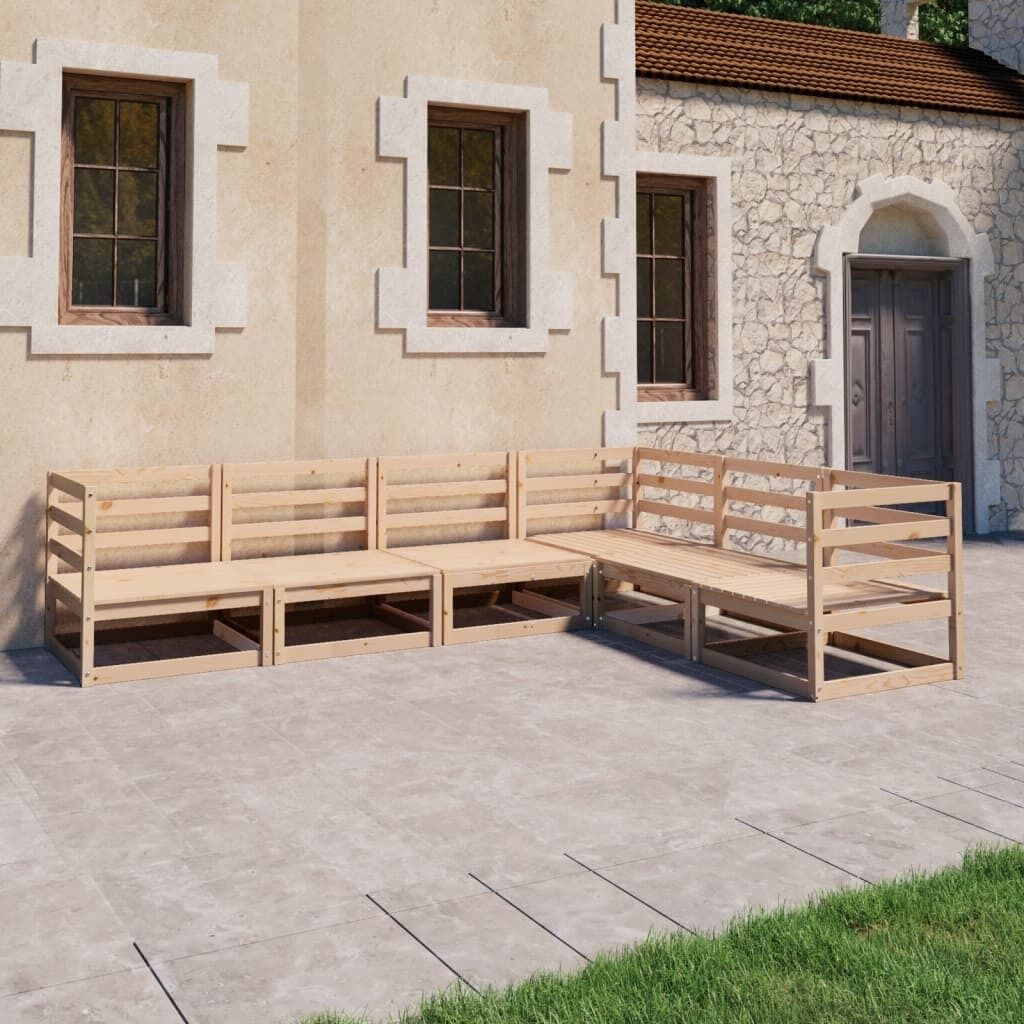 6 Piece Garden Lounge Set Solid Pinewood 6 Piece Garden Lounge Set Solid Pinewood