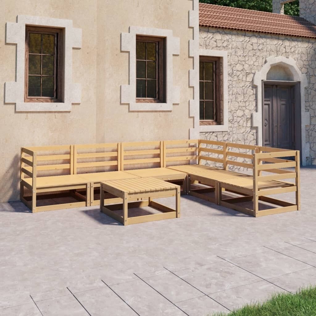 7 Piece Garden Lounge Set Solid Pinewood 7 Piece Garden Lounge Set Solid Pinewood