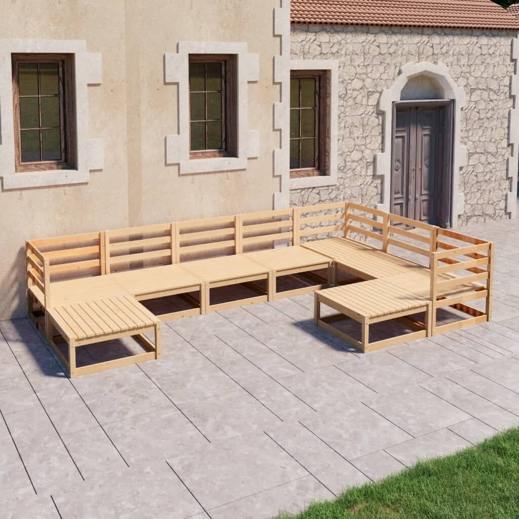 9 Piece Garden Lounge Set Solid Pinewood 9 Piece Garden Lounge Set Solid Pinewood