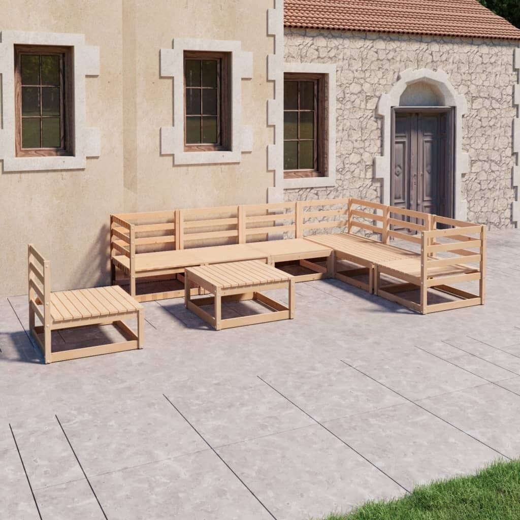 8 Piece Garden Lounge Set Solid Pinewood 8 Piece Garden Lounge Set Solid Pinewood