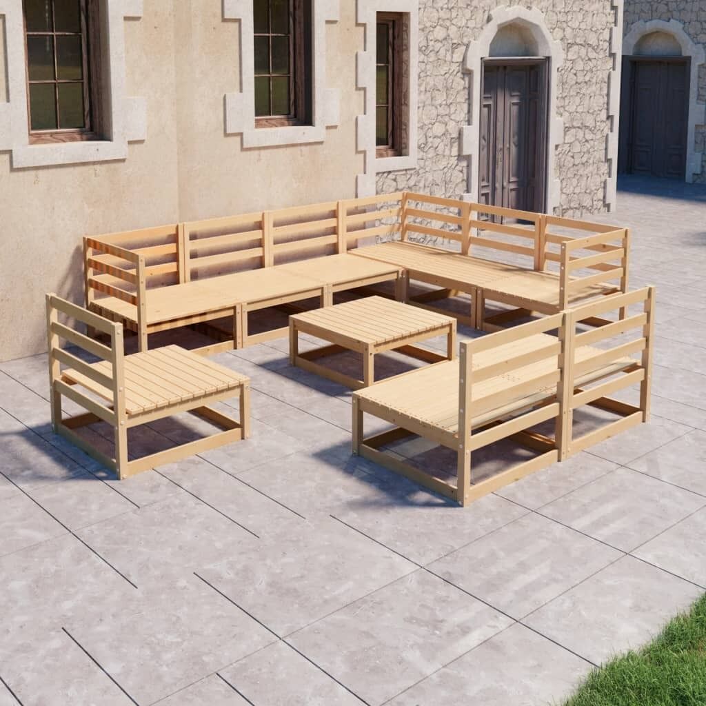 10 Piece Garden Lounge Set Solid Pinewood 10 Piece Garden Lounge Set Solid Pinewood