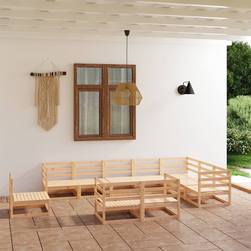 10 Piece Garden Lounge Set Solid Pinewood 10 Piece Garden Lounge Set Solid Pinewood