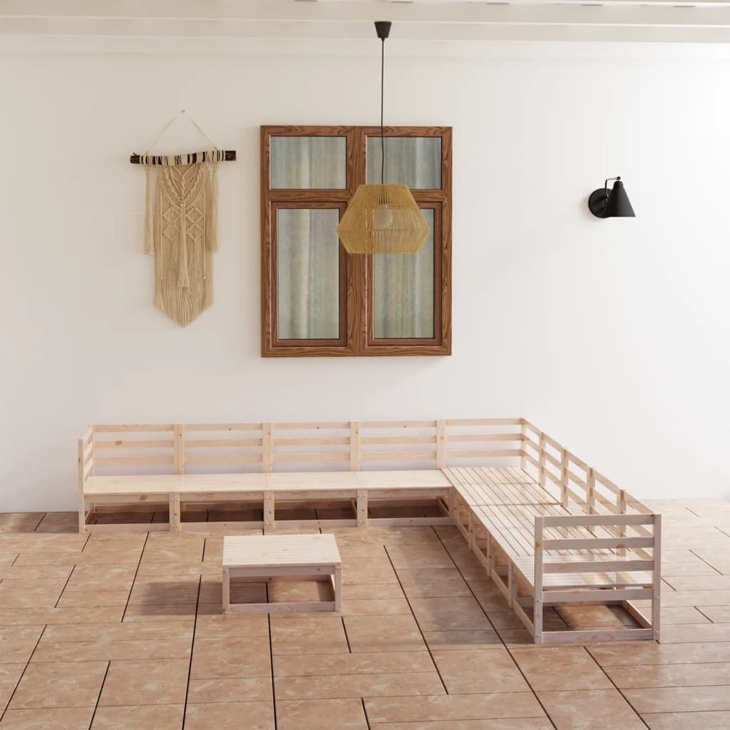 10 Piece Garden Lounge Set Solid Pinewood 10 Piece Garden Lounge Set Solid Pinewood