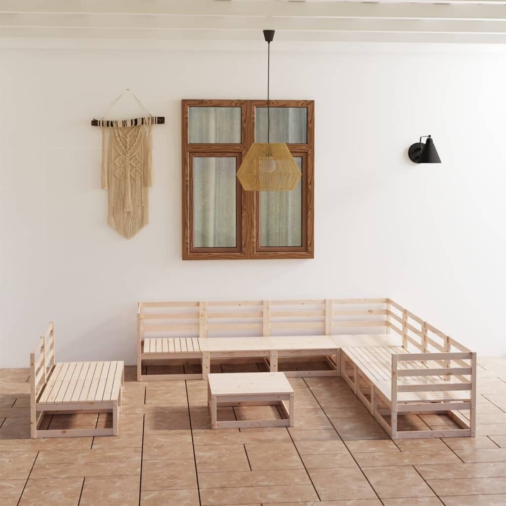 10 Piece Garden Lounge Set Solid Pinewood 10 Piece Garden Lounge Set Solid Pinewood
