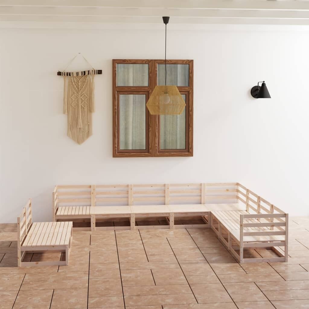 10 Piece Garden Lounge Set Solid Pinewood 10 Piece Garden Lounge Set Solid Pinewood