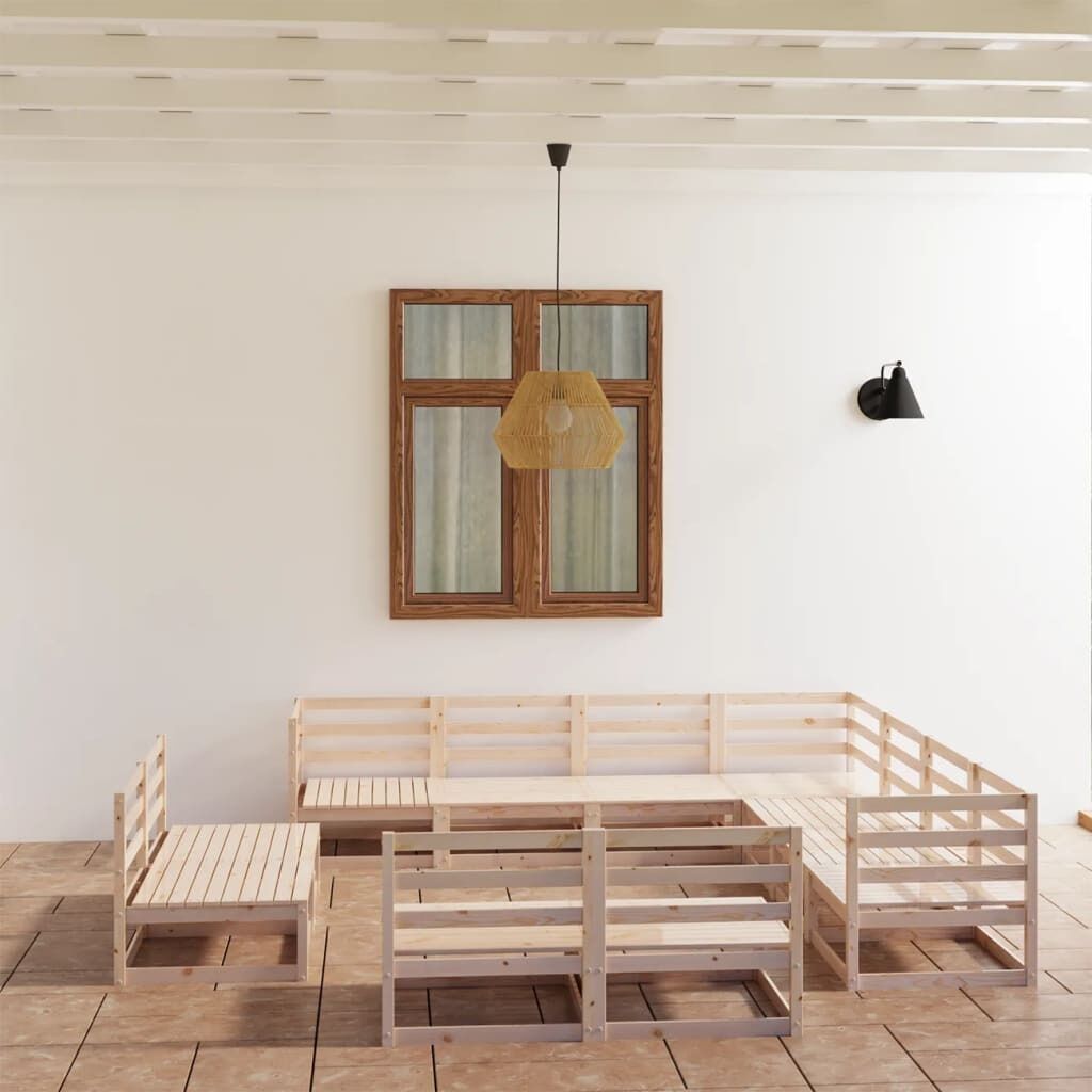 11 Piece Garden Lounge Set Solid Pinewood 11 Piece Garden Lounge Set Solid Pinewood