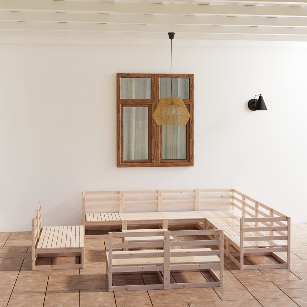 12 Piece Garden Lounge Set Solid Pinewood 12 Piece Garden Lounge Set Solid Pinewood