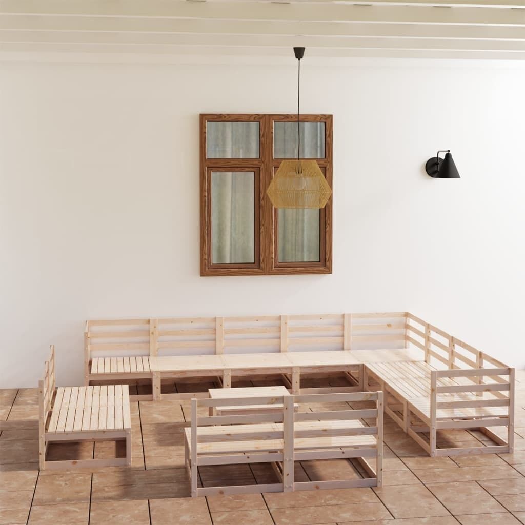13 Piece Garden Lounge Set Solid Pinewood 13 Piece Garden Lounge Set Solid Pinewood