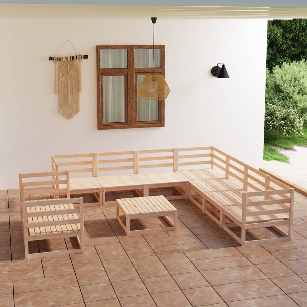 10 Piece Garden Lounge Set Solid Pinewood 10 Piece Garden Lounge Set Solid Pinewood