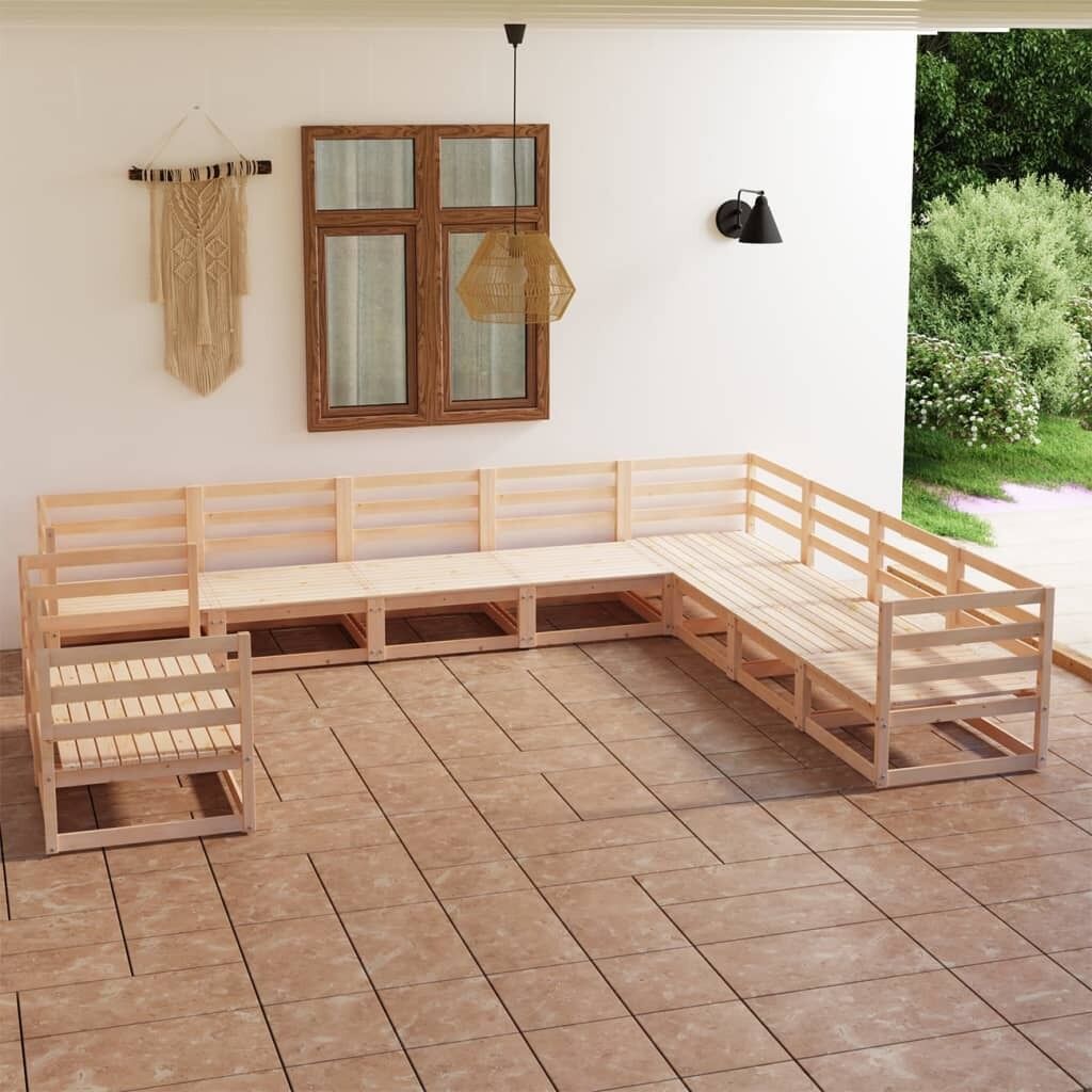 10 Piece Garden Lounge Set Solid Pinewood 10 Piece Garden Lounge Set Solid Pinewood