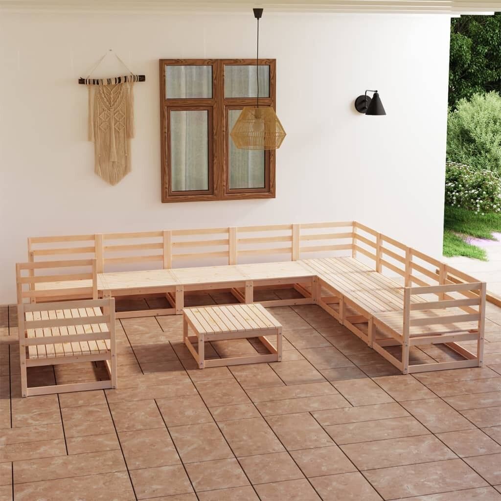 11 Piece Garden Lounge Set Solid Pinewood 11 Piece Garden Lounge Set Solid Pinewood