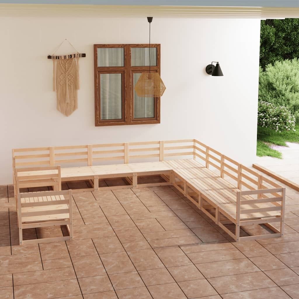 11 Piece Garden Lounge Set Solid Pinewood 11 Piece Garden Lounge Set Solid Pinewood