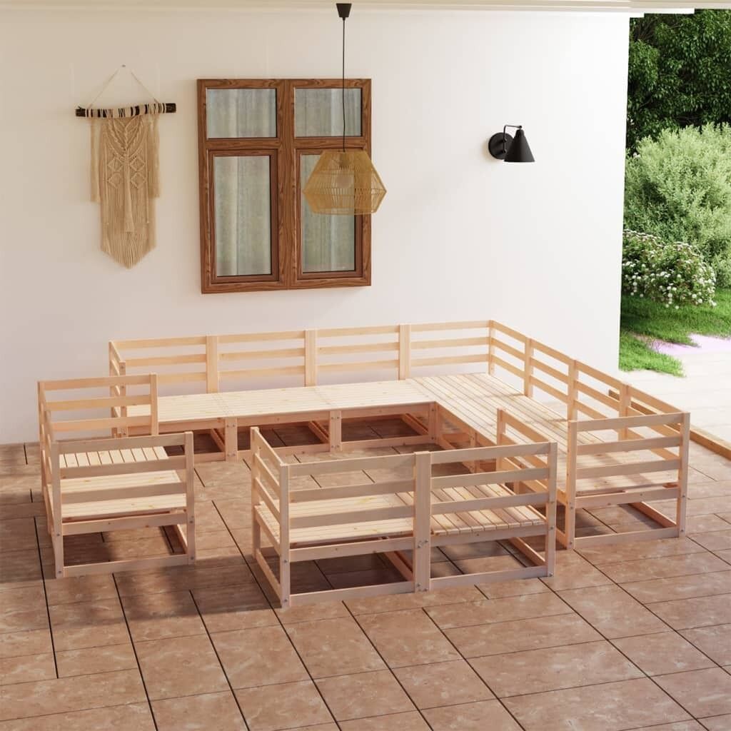 11 Piece Garden Lounge Set Solid Pinewood 11 Piece Garden Lounge Set Solid Pinewood