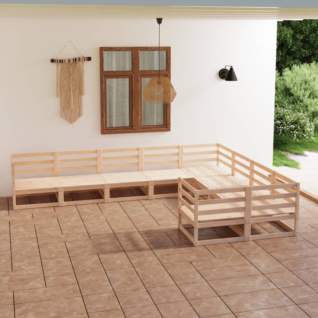 9 Piece Garden Lounge Set Solid Pinewood 9 Piece Garden Lounge Set Solid Pinewood