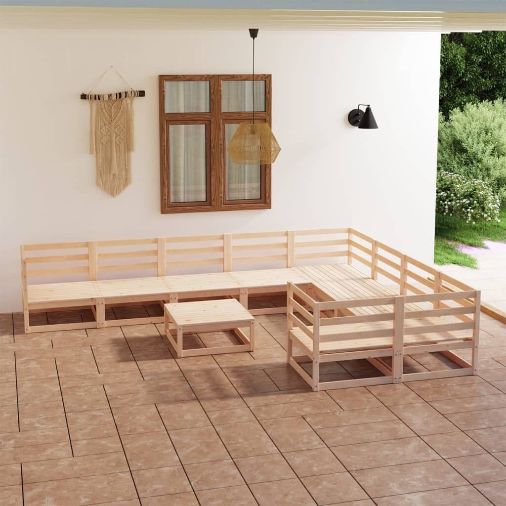 10 Piece Garden Lounge Set Solid Pinewood 10 Piece Garden Lounge Set Solid Pinewood