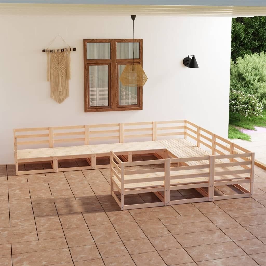 10 Piece Garden Lounge Set Solid Pinewood 10 Piece Garden Lounge Set Solid Pinewood