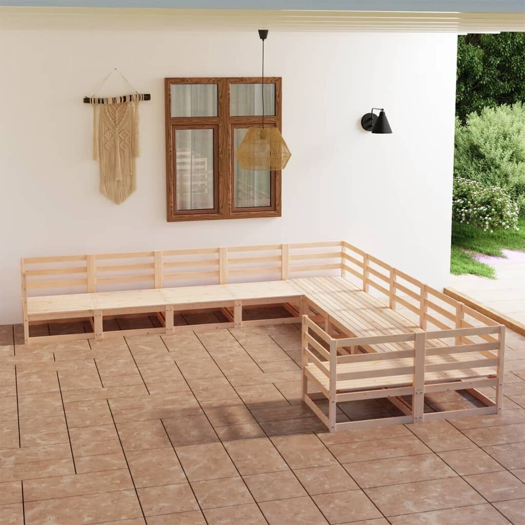10 Piece Garden Lounge Set Solid Pinewood 10 Piece Garden Lounge Set Solid Pinewood
