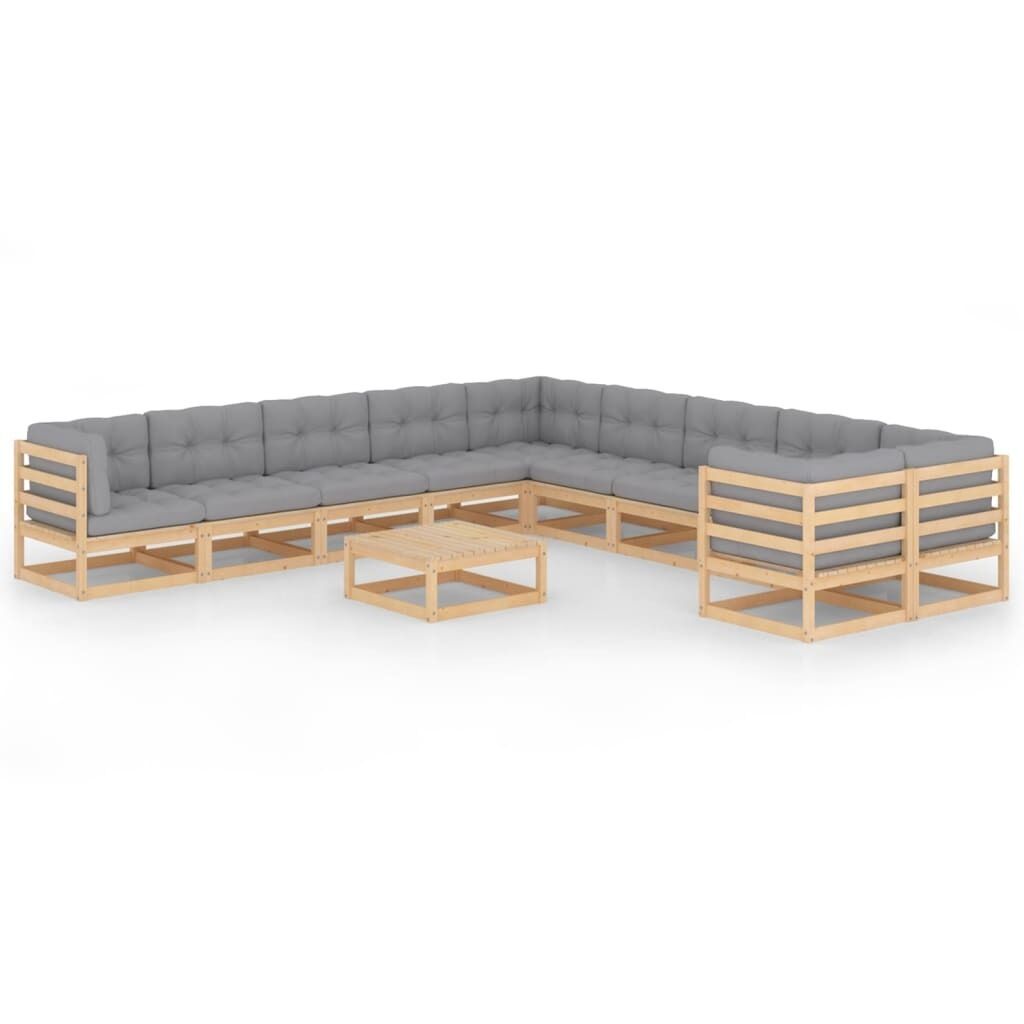 11 Piece Garden Lounge Set Solid Pinewood 11 Piece Garden Lounge Set Solid Pinewood