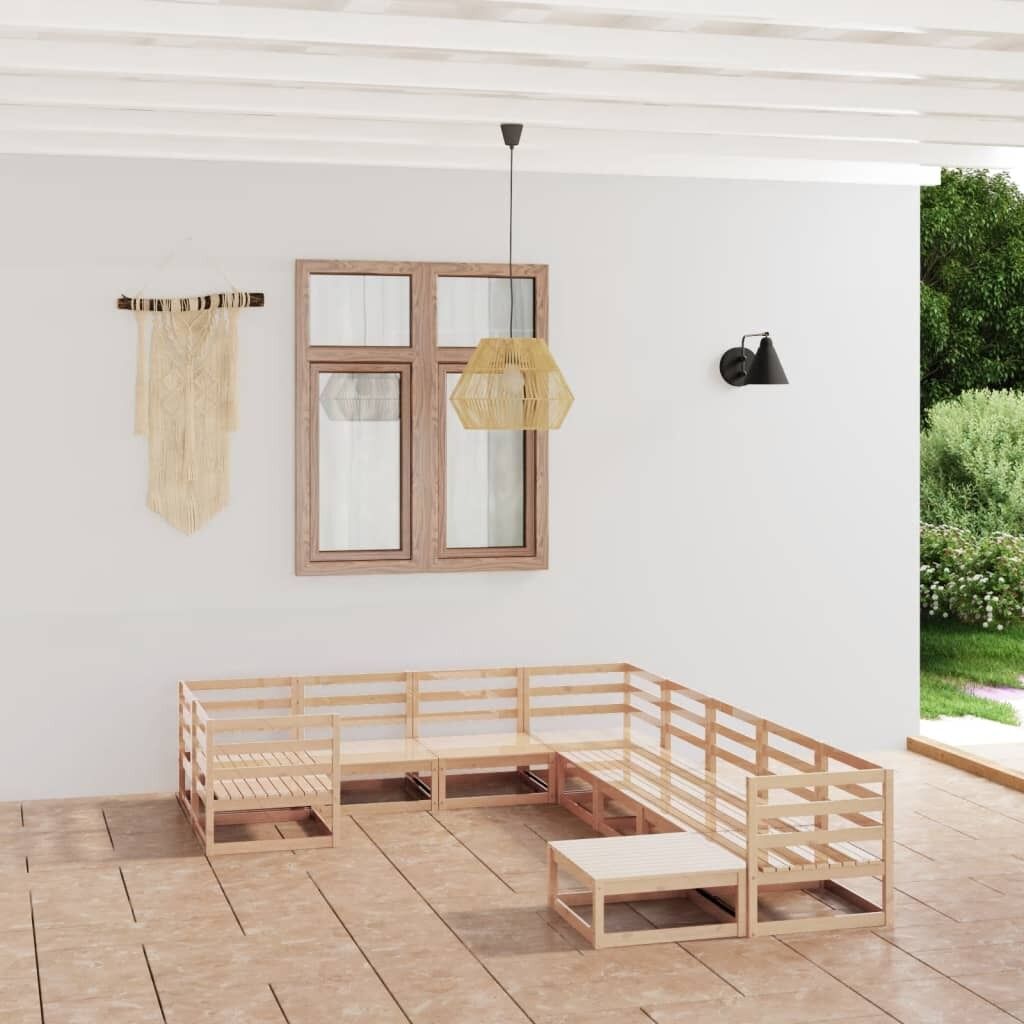 10 Piece Garden Lounge Set Solid Pinewood 10 Piece Garden Lounge Set Solid Pinewood