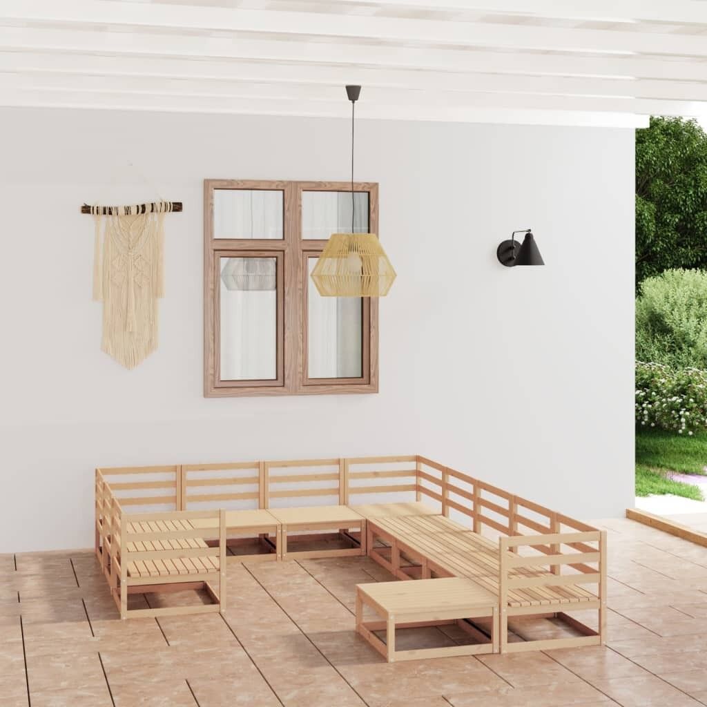 11 Piece Garden Lounge Set Solid Pinewood 11 Piece Garden Lounge Set Solid Pinewood