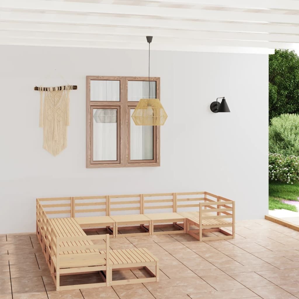 11 Piece Garden Lounge Set Solid Pinewood 11 Piece Garden Lounge Set Solid Pinewood