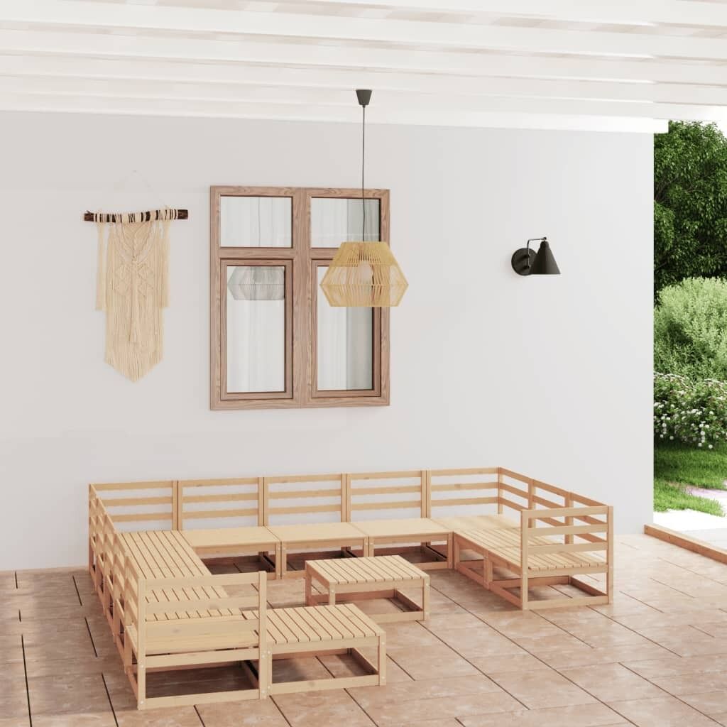 13 Piece Garden Lounge Set Solid Pinewood 13 Piece Garden Lounge Set Solid Pinewood