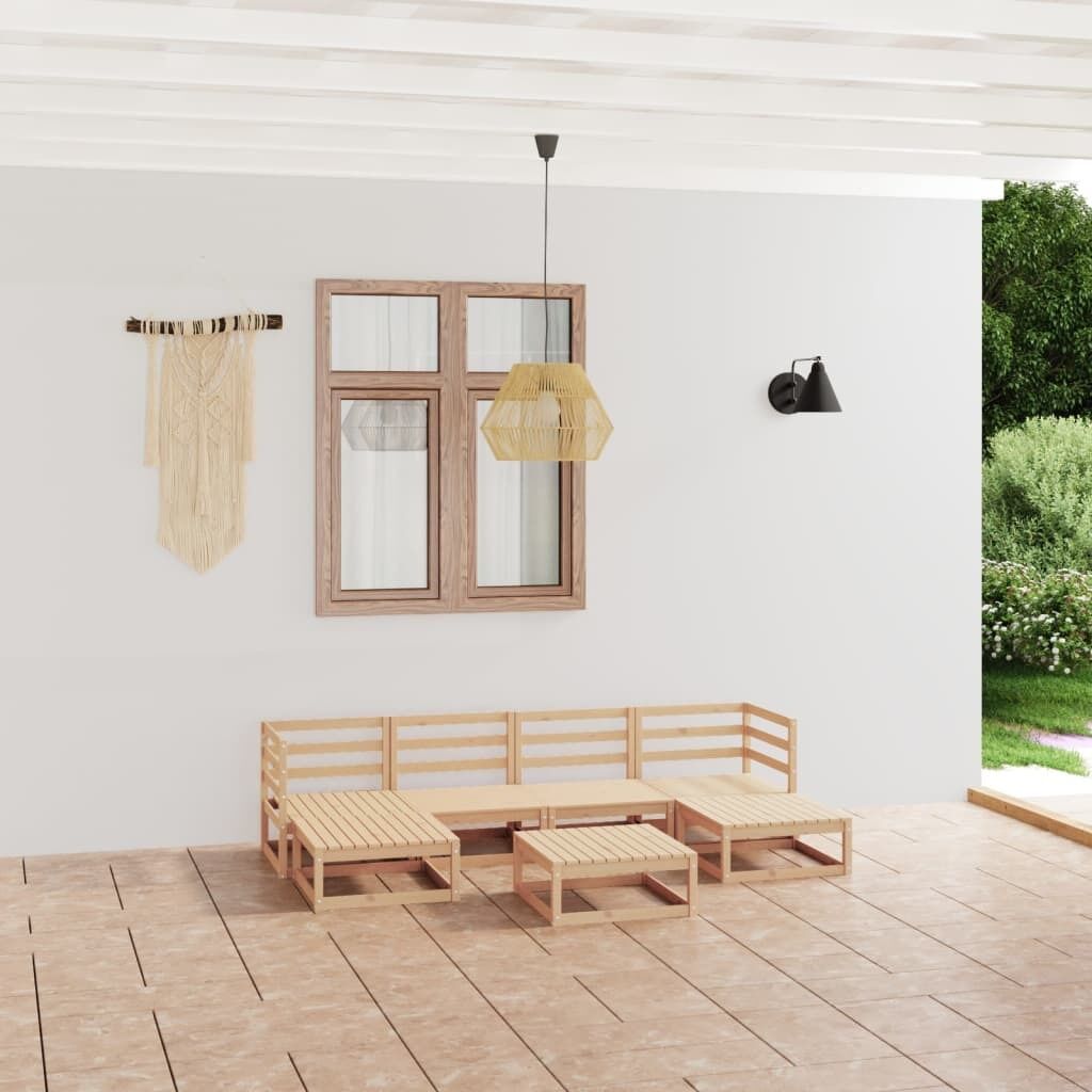 7 Piece Garden Lounge Set Solid Pinewood 7 Piece Garden Lounge Set Solid Pinewood